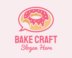 Strawberry Donut Chat logo design