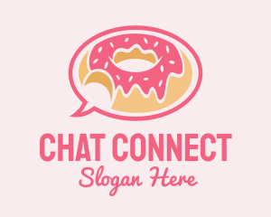 Chat - Strawberry Donut Chat logo design