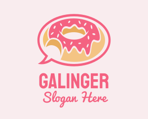 Donut - Strawberry Donut Chat logo design