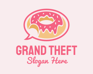 Toppings - Strawberry Donut Chat logo design