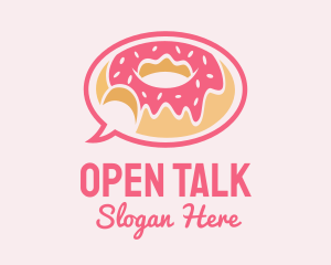 Strawberry Donut Chat logo design