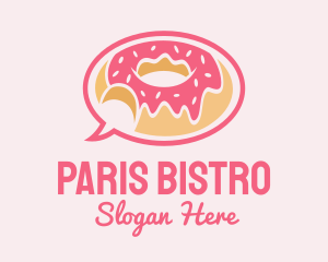 Strawberry Donut Chat logo design