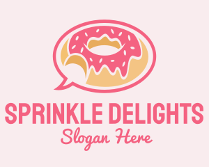 Strawberry Donut Chat logo design