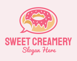 Strawberry Donut Chat logo design