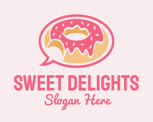 Strawberry Donut Chat logo design