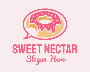 Strawberry Donut Chat logo design