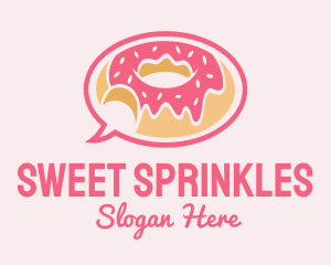 Sprinkles - Strawberry Donut Chat logo design