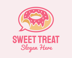 Doughnut - Strawberry Donut Chat logo design