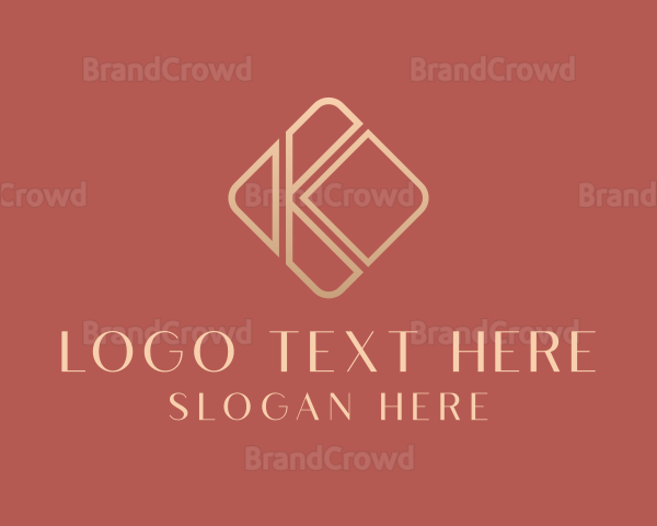 Elegant Gold Company Letter K Logo