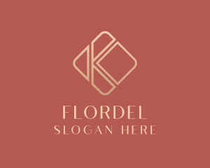 Elegant Gold Company Letter K logo design