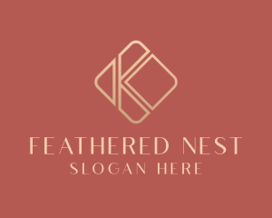 Elegant Gold Company Letter K logo design