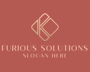 Elegant Gold Company Letter K logo design