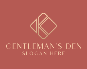 Elegant Gold Company Letter K logo design