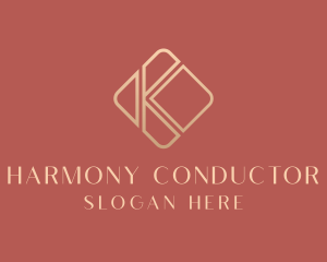 Elegant Gold Company Letter K logo design