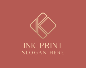 Elegant Gold Company Letter K logo design