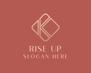 Elegant Gold Company Letter K logo design