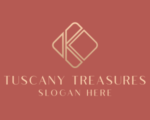 Elegant Gold Company Letter K logo design