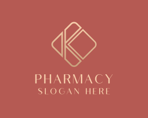 Elegant Gold Company Letter K logo design