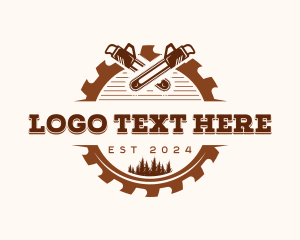 Carpentry - Chainsaw Tree Logging logo design