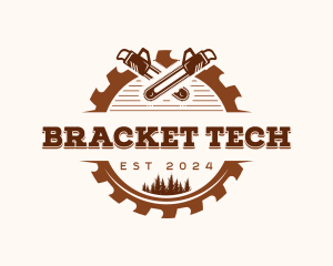 Chainsaw Tree Logging Logo