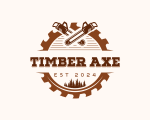 Chainsaw Tree Logging logo design