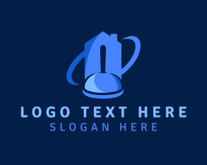 Toilet Plunger - Plumbing House Plunger logo design