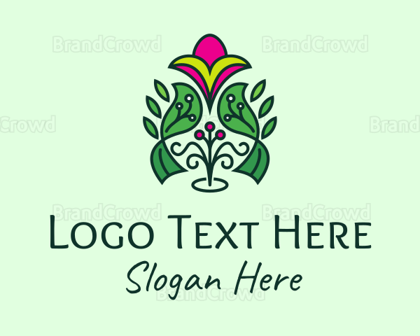 Pink Ornamental Flower Logo