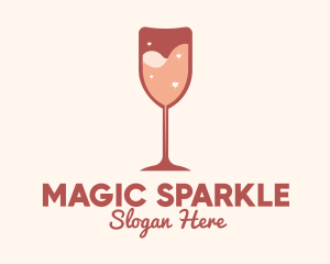 Sparkling Heart Wine logo design