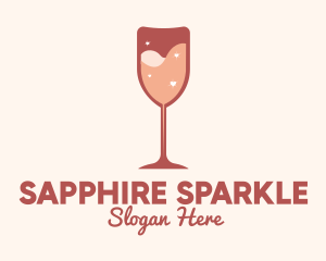 Sparkling Heart Wine logo design