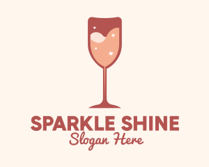 Sparkling Heart Wine logo design