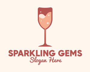 Sparkling Heart Wine logo design