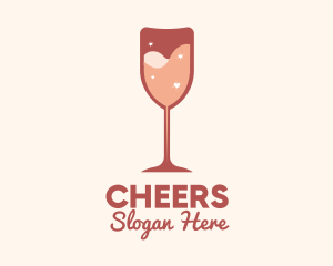 Sparkling Heart Wine logo design