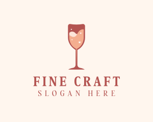 Sparkling Heart Wine logo design