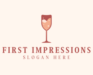 Sparkling Heart Wine logo design