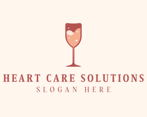 Sparkling Heart Wine logo design