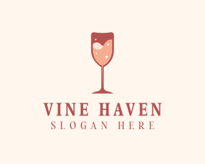 Sparkling Heart Wine logo design