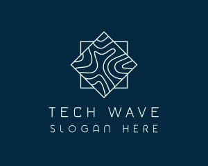 Abstract Wave Map logo design