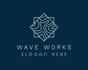 Abstract Wave Map logo design