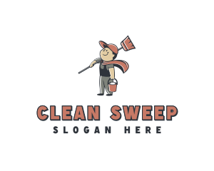 Janitor - Janitor Boy Cleaner logo design