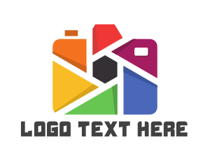 Lens - Colorful Camera Hexagon logo design