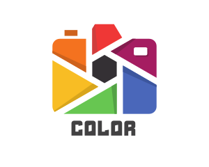 Colorful Camera Hexagon logo design