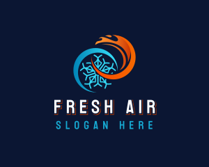 Fire Ice Cooling Ventilation logo design