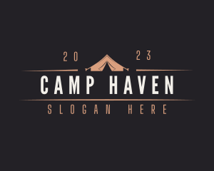 Tent - Retro Camping Tent logo design