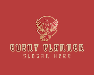 Flying - Red Phoenix Mythology logo design