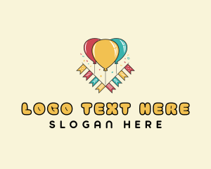 Helium Balloon - Balloon Banner Party logo design