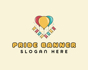 Balloon Banner Party logo design