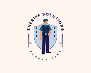 Sheriff - Police Officer Baton logo design