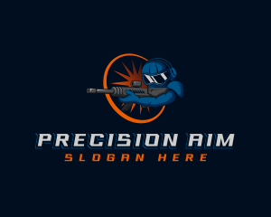 Sniper - Soldier Gun Gaming logo design