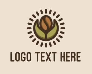 Latte Art - Coffee Bean Leaf logo design