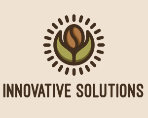 Brew - Coffee Bean Leaf logo design